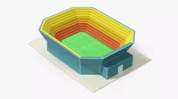 Cartoon Low Poly Stadium Low-poly 3D model