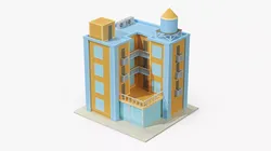 Cartoon Residential Block 3D model