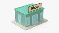 Cartoon Small Shop Building Low-poly 3D model