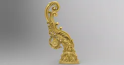 Classic Cabriole Baroque Sofa Armchair Leg 4Axis STL 3D model