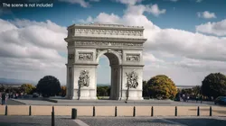 Classical Decorative Gateway Arch Stone on Base 3D model
