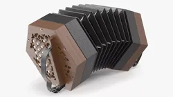 Concertina Musical Instrument Stretched 3D model