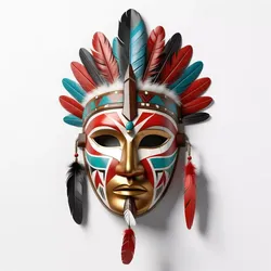 Cracked Wooden Tribal Mask 3D model