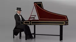 Elegant Gentleman Playing Historical Keyboard 3D model