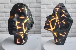 Female Face LED Lamp  Artistic Light Sculpture 3D print model