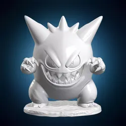 Gengar Mischievous Grin Fan Art 3D Print Model 3D print model