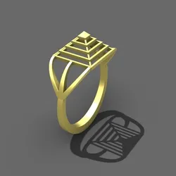 Geometric Pyramid Ring – Architectural Statement Design