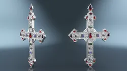 Gothic Processional Cross Silver 3D model