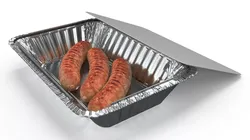 Grilled Sausages in Foil Tray 3D model
