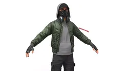 Hacker Character in Hoodie and Mask 3D model