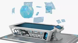 Holographic Panel with Space Battle Hologram 3D model