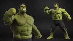 Hulk Angry Pose Fur for Maya 3D model