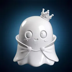 Kawaii Ghost Crown Figurine 3D Print Model 3D print model