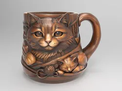 Kitten Sculpted Mug 3D print model