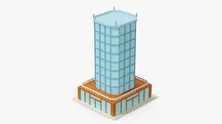 Low Poly Apartment Block Low-poly 3D model