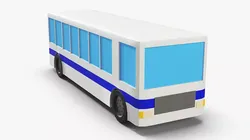 Low Poly Cartoon Bus Low-poly 3D model