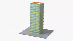 Low Poly Office Tower Building Low-poly 3D model
