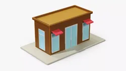 Low Poly Small Shop Building Low-poly 3D model