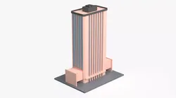 Low Poly Stylized Business Tower Pink Low-poly 3D model