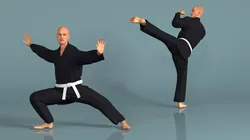 Martial Arts Practitioner In Karate Gi Rigged for Maya 3D model