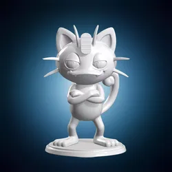 Meowth Coin Pose Fan Art 3D Print Model 3D print model