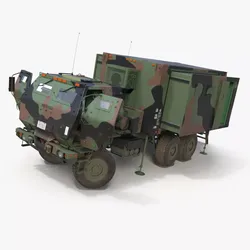 Military Transport Command Shelter Truck Rigged for Maya 3D model