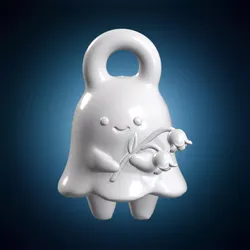 Mini Ghost Flower Keychain 3D Printable Model 3D print model