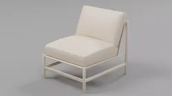 Modern Armless Lounge Chair with Wood Frame - Sample File 3D model