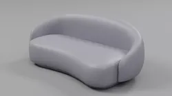 Modern Curved Organic Boucle Sofa - Sample File 3D model