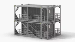 Modular Container Structure with Interior Gray 3D model