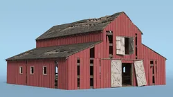 Old Dilapidated Red Barn 3D model