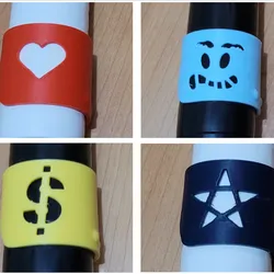 Oral-B toothbrush color rings, includes 5 Emoji's (LOVE, DOLLAR, STAR, FUNNY FACE, SOLID)