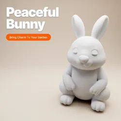 Peaceful Bunny – Chubby Forest Rabbit Figurine