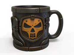 Post-Apocalyptic Industrial Skull Mug Multi-Color 3D print model