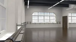 Professional Ballet Studio with Mirrors 3D model