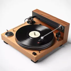 Retro Turntable with Wood Veneer 3D model