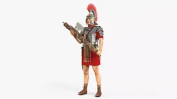 Roman Warrior Holding Fasces Symbol Fur 3D model