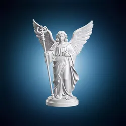 Saint Raphael Staff Statue 3D Print Model 3D print model