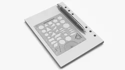 Sheets of Paper with Ruler and Pen 3D model