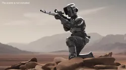 Star Wars Black Scout Trooper Kneeling Aim 3D model