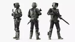 Star Wars Camouflage Scout Trooper Standing by with DLT Rifle 3D model
