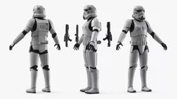 Star Wars Imperial Stormtrooper and Blaster A-Pose 3D model
