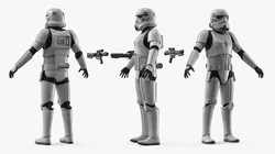 Star Wars Imperial Stormtrooper and Blaster Dirty A-Pose 3D model