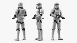Star Wars Imperial Stormtrooper and Blaster Dirty Rigged 3D model