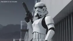 Star Wars Imperial Stormtrooper and Blaster Dirty Rigged Maya 3D model