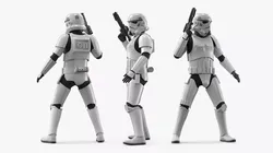 Star Wars Imperial Stormtrooper and Blaster Rigged 3D model