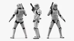 Star Wars Imperial Stormtrooper and Blaster Rigged for Cinema 4D 3D model