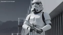 Star Wars Imperial Stormtrooper and Blaster Rigged for Maya 3D model