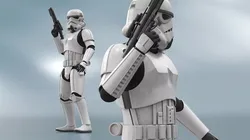 Star Wars Imperial Stormtrooper Raised Blaster Combat Pose Dirty 3D model