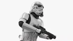 Star Wars Imperial Stormtrooper Running with Blaster Dirty Armor 3D model